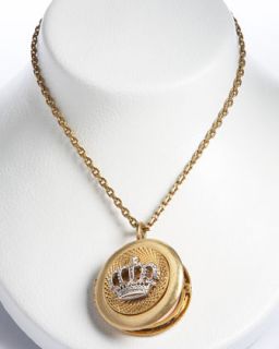 Juicy Couture Long Crown Locket Necklace   