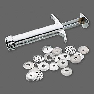  SELLER CLAY EXTRUSION GUN SET 19 Shapes 2 1/4 x 3 3/4 in POLY PMC