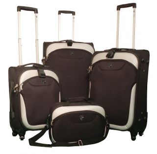 Heys EZ 4 Wheeler Expandable Spinner Luggage Set Black
