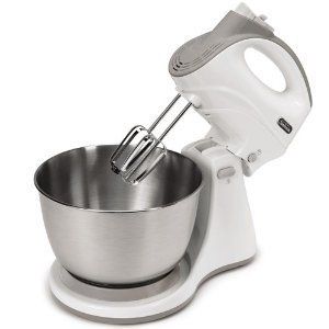 Sunbeam Stand Hand Mixer w/ Stainless Steel Bowl Chrome Beaters Dough
