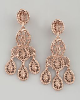 Y18NJ Oscar de la Renta Looped Lace Cluster Earrings, Rose Golden