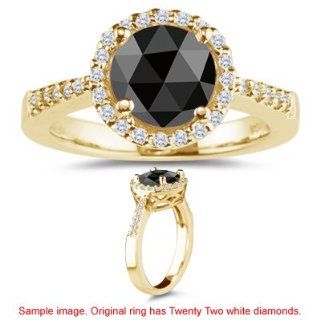 0.81 0.88 Cts Black & White Diamond Ring in 18K Yellow