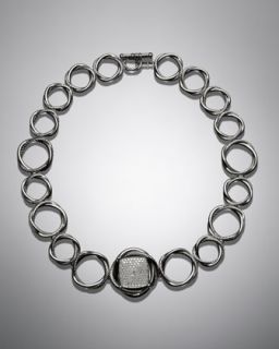 David Yurman 20mm Pave Diamond Infinity Necklace   