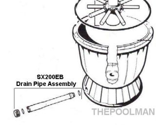 Hayward Filter Drain Pipe Assembly with Gaskets SX200EB