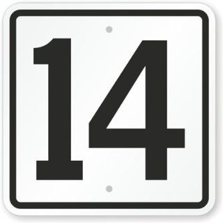 Sign With Number 14 Sign, 12 x 12