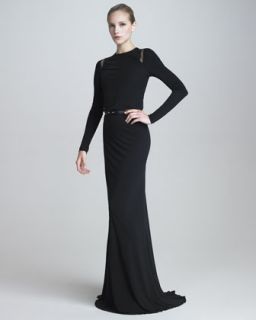 Elie Saab Long Sleeve Jersey Gown   
