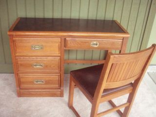 Vintage Young & Hinkle Outrigger Wood Desk & Matching Chair