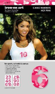 SEI 2 3/4 Inch Hot Pink Camo Number Iron on Transfers, 2