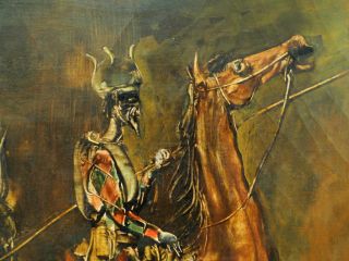 Hiroshi Kado ~ Tokyo Don Quixote & Figure Horse Painting Framed Signed