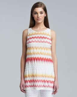 Sleeveless A Line Tunic, Flame/Yellow