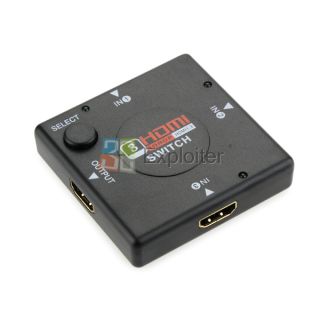 HDTV DVD Xbox PS3 PC HDMI Mini Switch Box 3 Input to 1 Output Full