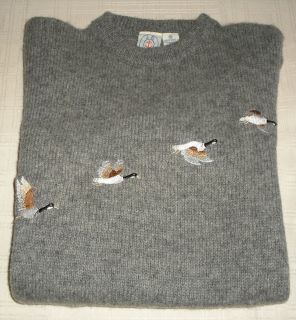 VINTAGE J.G. HOOK CHARCOAL GREY LS PREPPY FLYING GEESE SWEATER SIZE