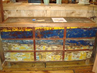 Cabinet Dresser Console w Drawers Reclaimed Fishing Boat Wood Teak