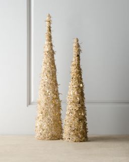 Champagne Frost Beaded Christmas Trees   