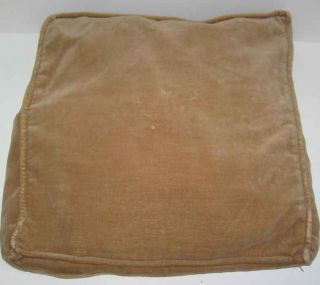 Tan Velour Pillow Cover with Vintage Needlepoint Cover Little Boy