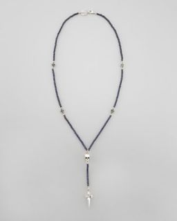 King Baby Studio Sapphire Bead Rosary Necklace   