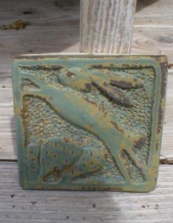  Tile Dusty Teal Turquoise 4 x 4 Rabbit Hare Bunny Beautiful