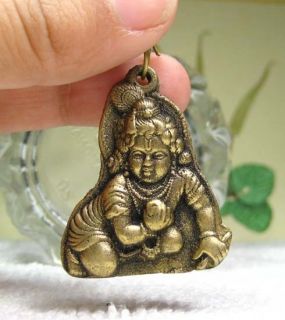 P972 Hare Krishna Hindu sacred God amulet brass yoga peace pendant