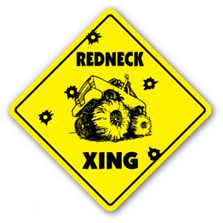 Redneck Crossing Sign Xing Gift Novelty Hunting Fishing Rebel Pride