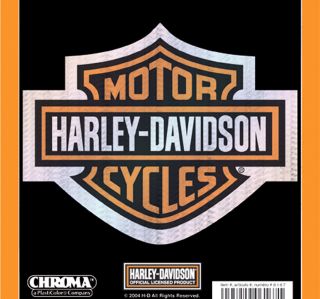 Harley Davidson Orange Bar Shield Holographix Large Decal