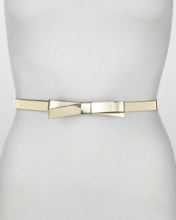 D0GYU kate spade new york metallic leather bow belt, gold