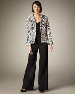 40CY  Leopard Print Velvet Jacket & Wide Leg Trousers