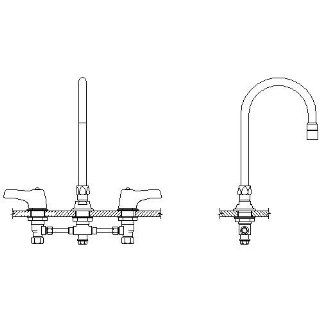 Double Handle 1.5GPM Ceramic Disc Below Deckmount Kitchen Faucet with