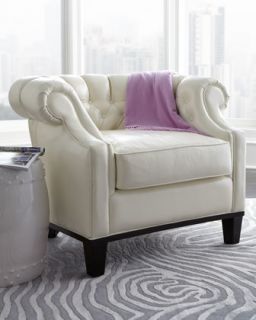 Harli Tufted Leather Tub Chair   