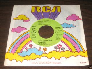 Johnny Russell Sure Gets Hard Being Me RCA Promo 45