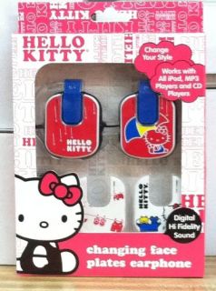 Hello Kitty Earphones Red Headphones DJ Bass iPod  Earphones Day