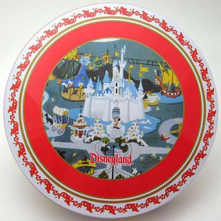 Disneyland Christmas Holiday Tin Plate Set x 2 Mickey Donald Goofy