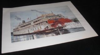 Voyages America Delta Queen John Holladay Print Signed