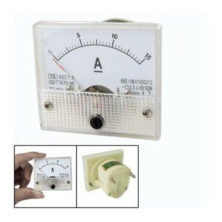 85C1 DC 0 15A Rectangle Analog Panel Ammeter Gauge