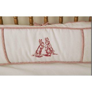 embroidered bunny crib bedding   red by art for kids Home