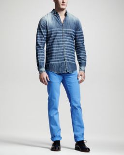 44ZR DSquared2 Laser Stripe Denim Shirt & Garment Dyed Five Pocket
