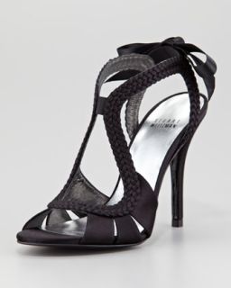 Sweepstake Braided Satin Sandal, Black