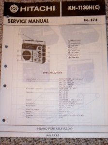 Hitachi Service Manual KH 1130H 1130C Portable Radio