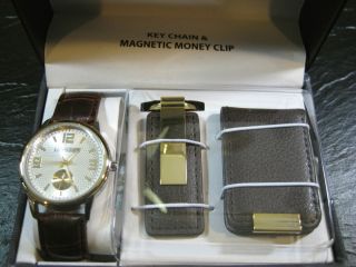 Hennessey Mens Watch Key Chain Magnetic Clip New in Box Great Gift