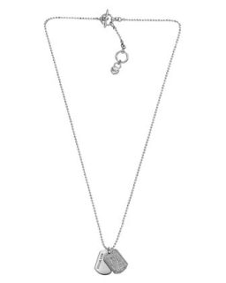 Michael Kors Pave Disc Necklace, Silver Color   