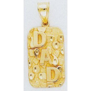 14kt Dad Nugget Dogtag Charm   M1807 Jewelry
