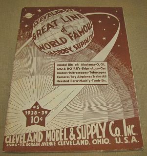 1938 / 1939 Cleveland Model and Hobby Supply Catalog   RC Airplanes