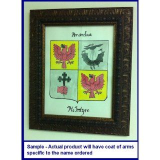 Parrino Coat of Arms Hand Painted Watercolor 8 1/2 x 11 in
