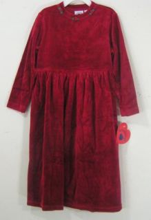 HARTSTRINGS Dark Red Velour Rose Party Dress NWT Girls Size 6X