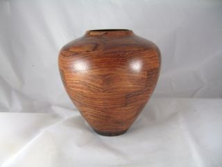  HW Turned Bubinga Segmented Hollow Vase Vessel