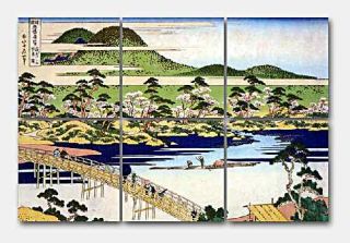  tiled mural features the artwork Arashiyama by Katsushika Hokusai