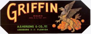  Florida Citrus Crate Label A s Herlong Co Leesburg Florida
