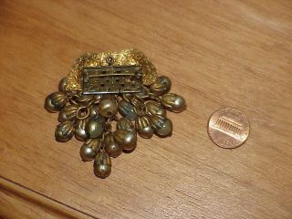 Vintage Jewelry Miriam Haskell Brooch WWII Hand Wired Bead Pierced