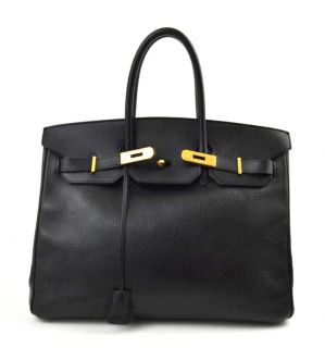 Hermes Black Togo Leather Birkin Bag 35 cm Handbag GHW