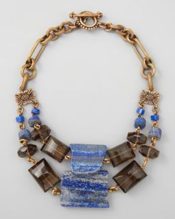 J6137 Stephen Dweck Double Strand Blue Lapis Necklace