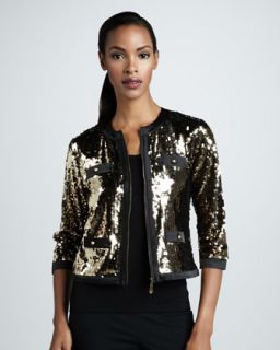 sequined jacket solid knit shell $ 75 75